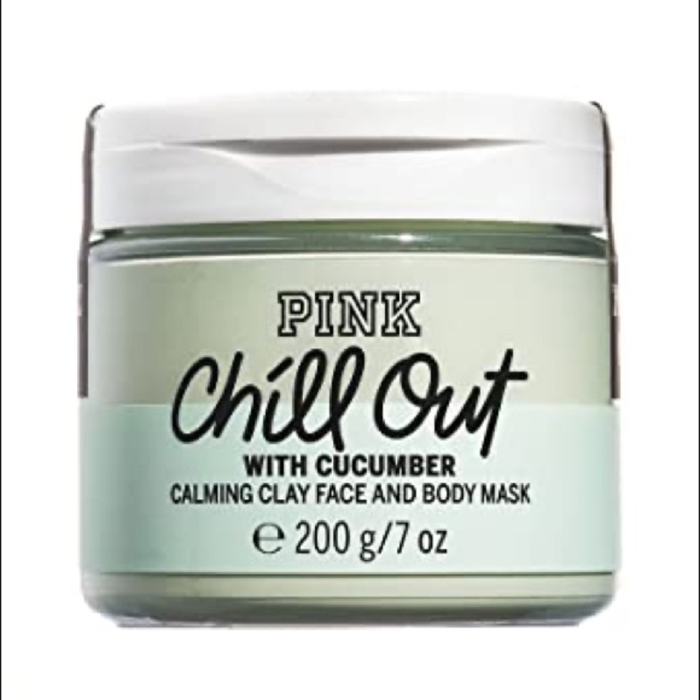 VS pink Chill Out with Cucumber Calming Clay Face & Body Mask & sea salt scrub